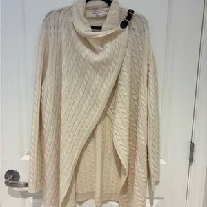 Neiman Marcus Cashmere Cream Cowl Neck Sweater